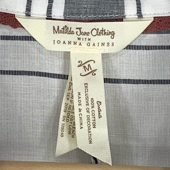 Matilda Jane+Joanna‎ Gaines~NWT~Long Sleeve Striped Button Down Tunic Top~Sz M - Picture 5 of 13